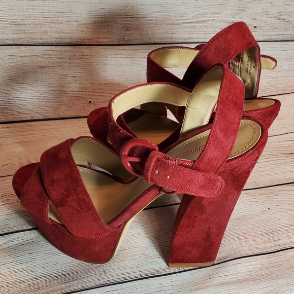 Material Girl chunky cranberry heel - Picture 4 of 5